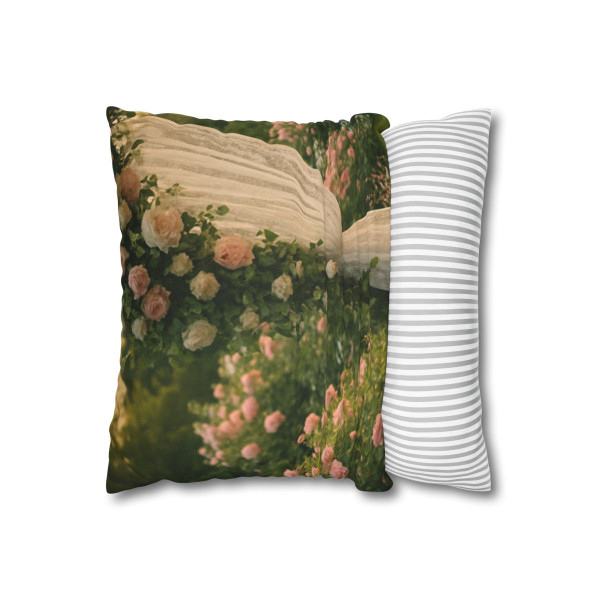 Whimsical Garden Bliss - Spun Polyester Square Pillowcase