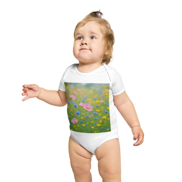 Whimsical Wildflowers - Short Sleeve Baby Bodysuit