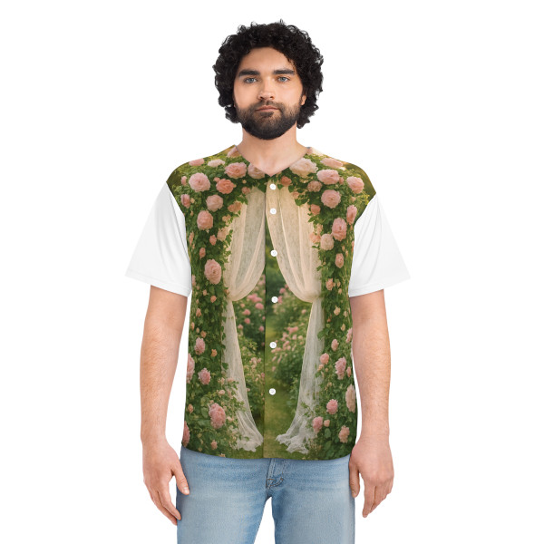 Whimsical Garden Bliss - Men's Baseball Jersey (AOP)