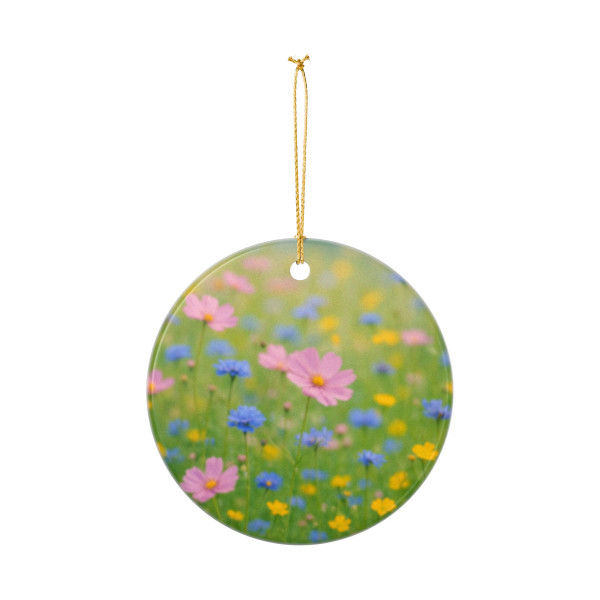 Whimsical Wildflowers - Ceramic Ornaments (2-Side Print)