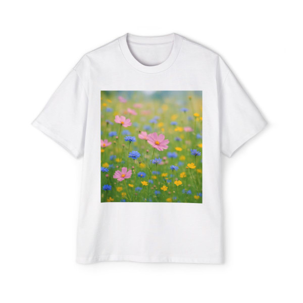Whimsical Wildflowers - Men's Heavy Oversized Tee