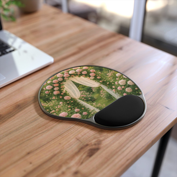 Whimsical Garden Bliss - Mouse Pad With Wrist Rest