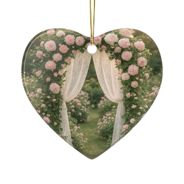 Whimsical Garden Bliss - Ceramic Ornaments, 2-Side Print