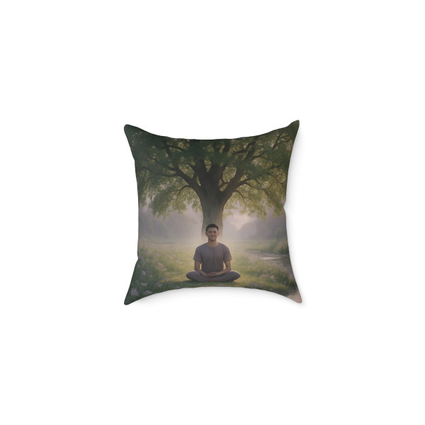 Serenity Flow - Square Poly Canvas Pillow