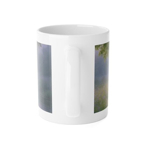 Serenity Flow - White Ceramic Mug, 11oz
