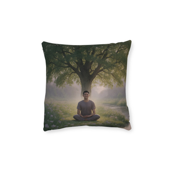 Serenity Flow - Square Pillow - Pink Back