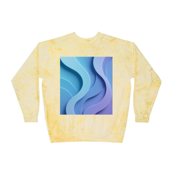 Ethereal Wave Symphony - Unisex Color Blast Crewneck Sweatshirt Ethereal Wave Symphony - Unisex Color Blast Crewneck Sweatshirt