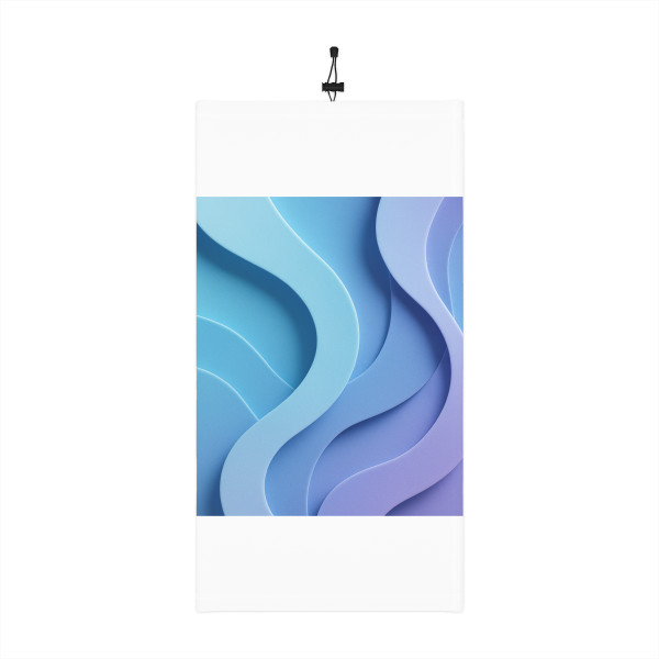 Ethereal Wave Symphony - Winter Neck Gaiter With Drawstring