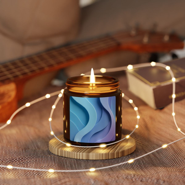 Ethereal Wave Symphony - Scented Soy Candle (Multi-Size, Amber Jar)