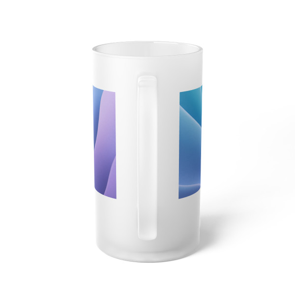 Ethereal Wave Symphony - Frosted Glass Beer Mug