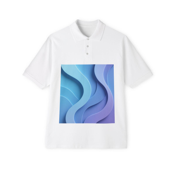 Ethereal Wave Symphony - Men's Piqué Polo