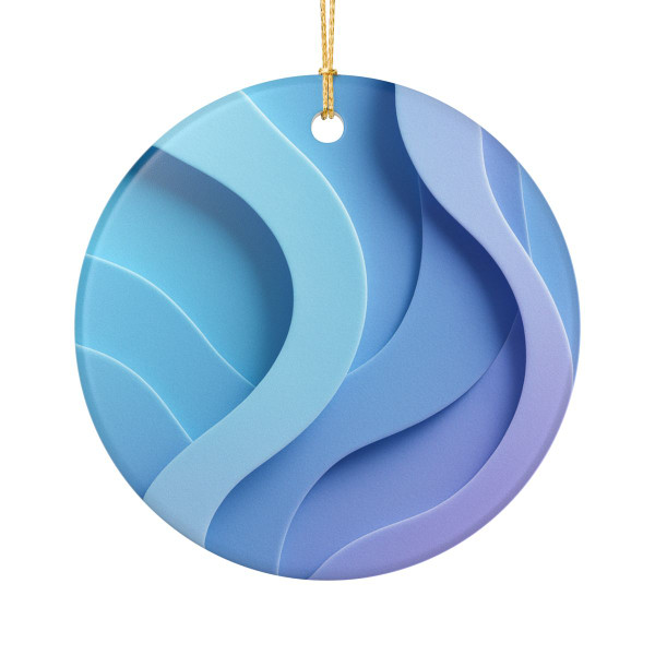 Ethereal Wave Symphony - Ceramic Decoration Ornament, (1pc)