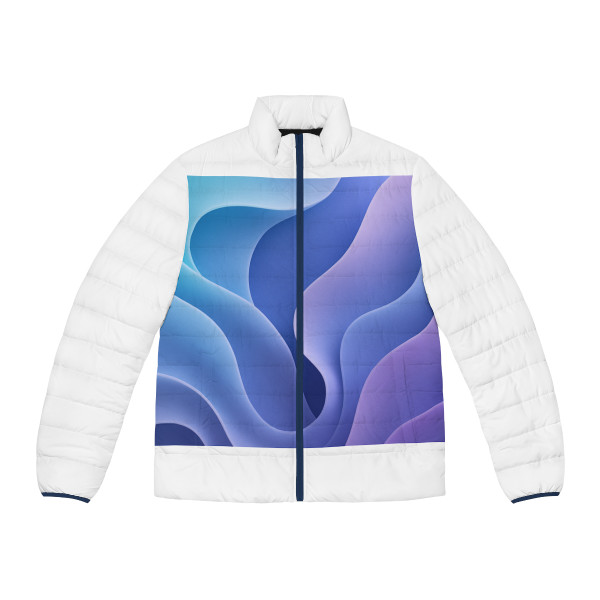 Ethereal Wave Symphony - Men's Puffer Jacket (AOP)