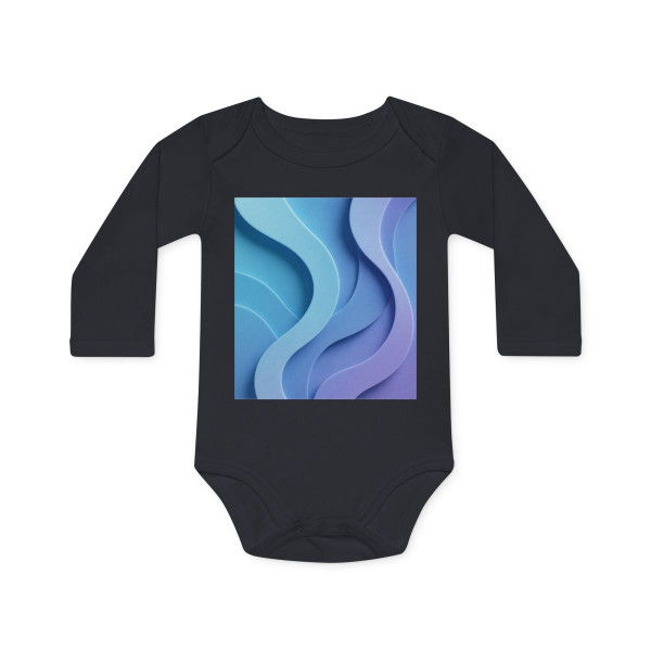 Ethereal Wave Symphony - Baby Long-Sleeve Organic Bodysuit