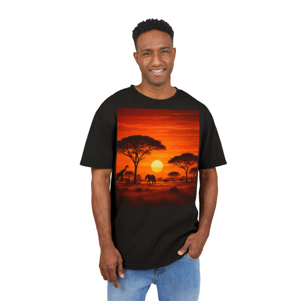 Savanna Dreamscape - Men's Acid Washed Heavy Oversize Tee
