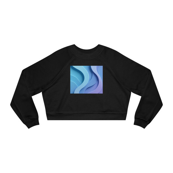 Ethereal Wave Symphony - Women's Cropped Fleece Pullover