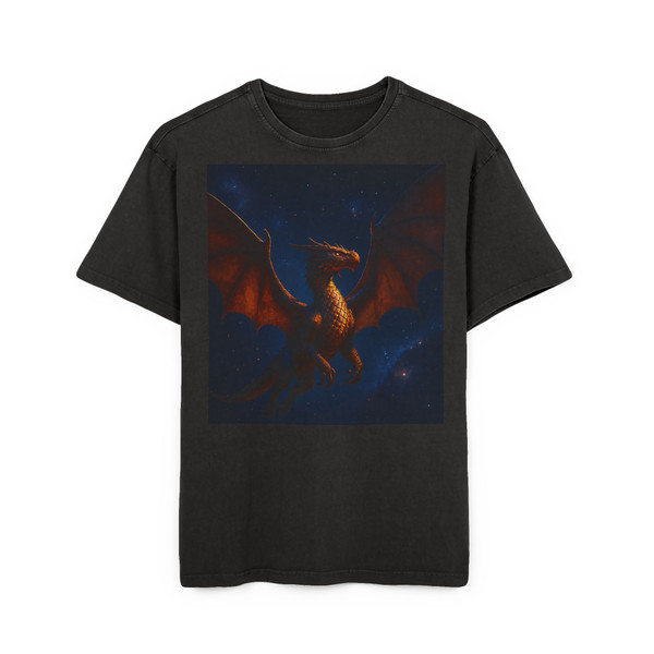 Celestial Emberwing - Men's Acid Washed Heavy Oversize Tee