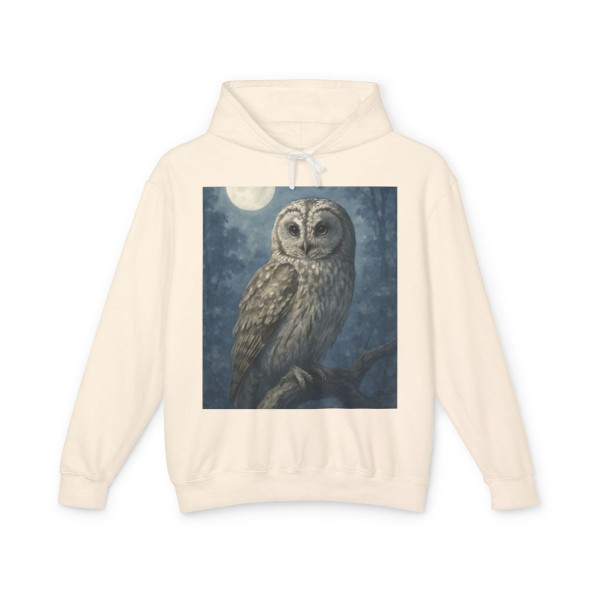 Ethereal Owl Watch - Unisex Lightweight Hooded Sweatshirt