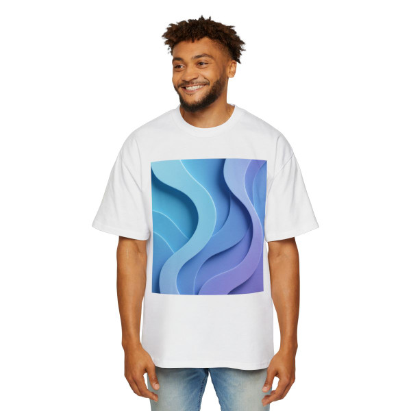 Ethereal Wave Symphony - Men's Heavy Oversized Tee