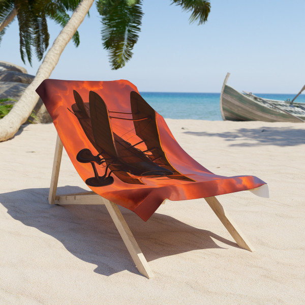 Vintage Flight Elegance - Beach Towel