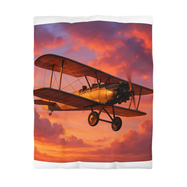 Vintage Flight Elegance - Microfiber Duvet Cover