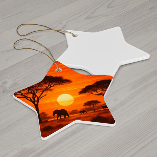 Savanna Dreamscape - Ceramic Ornament, 4 Shapes