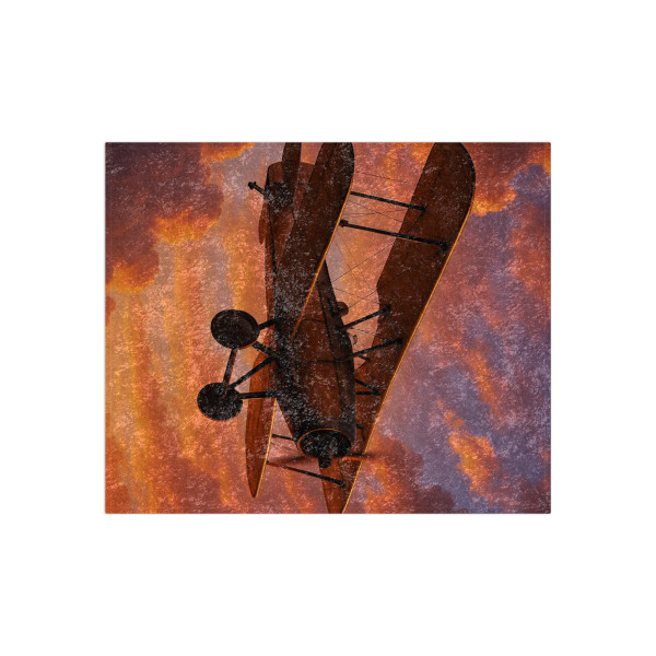 Vintage Flight Elegance - Crushed Velvet Blanket