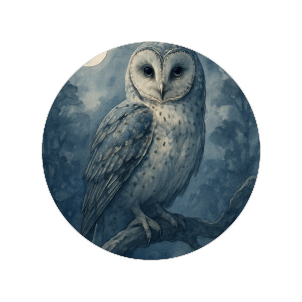 Ethereal Owl Watch - Transparent Outdoor Stickers, Round, 1pcs