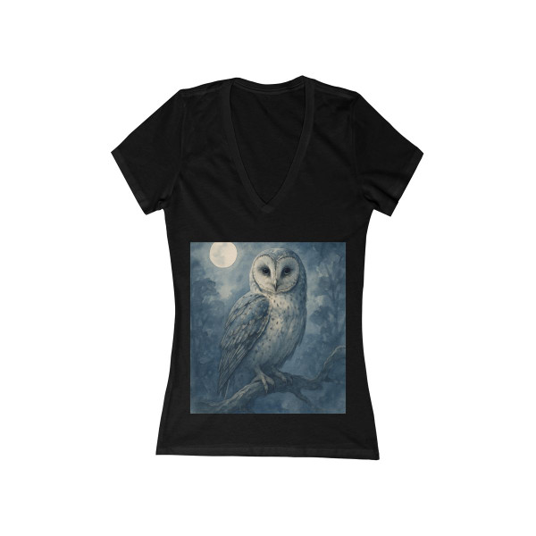 Ethereal Owl Watch - Women's Jersey Short Sleeve Deep V-Neck Tee