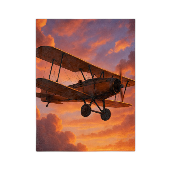 Vintage Flight Elegance - Velveteen Microfiber Blanket