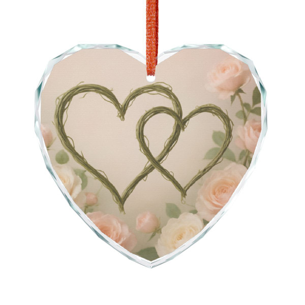 Eternal Love Blooms - Crystal Glass Ornament