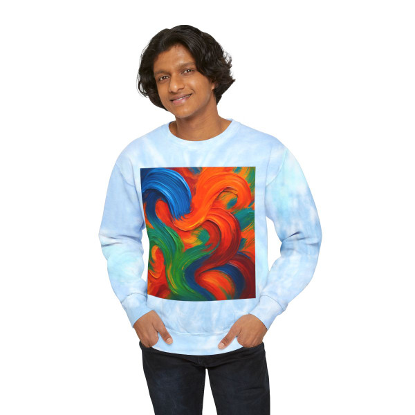 Whimsical Brushstrokes - Unisex Tie-Dye Sweatshirt
