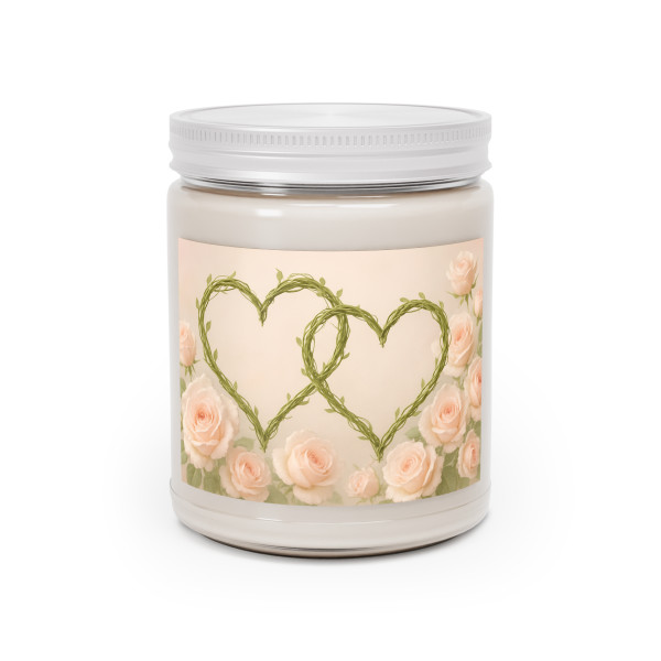 Eternal Love Blooms - Scented Soy Candles with White Lid, 9oz