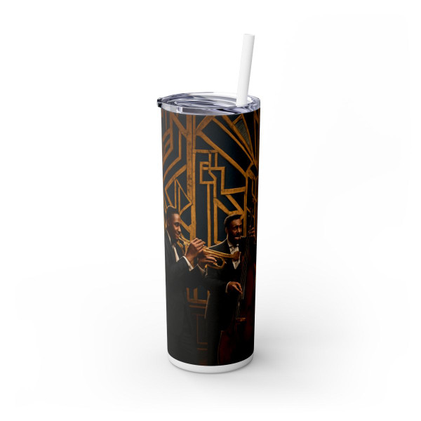 Gilded Jazz Nights - Skinny Tumbler with Straw, 20oz