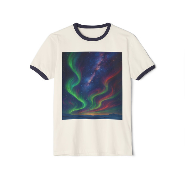 The Dance of the Auroras - Unisex Cotton Ringer T-Shirt