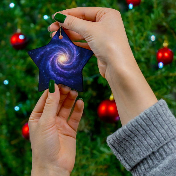 Galactic Embrace - Ceramic Ornament, 4 Shapes