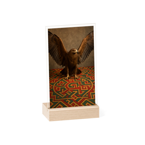 Eagle Warrior Spirit - Acrylic Sign with Wooden Stand