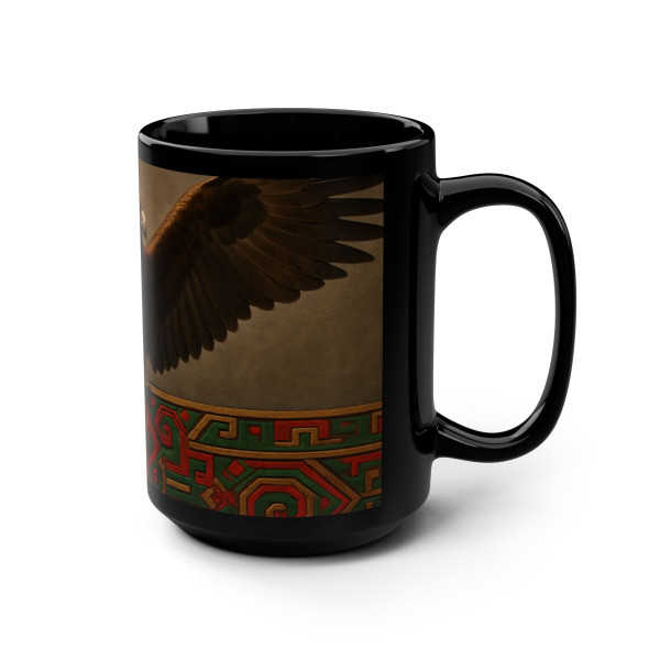 Eagle Warrior Spirit - Black Mug, 15oz