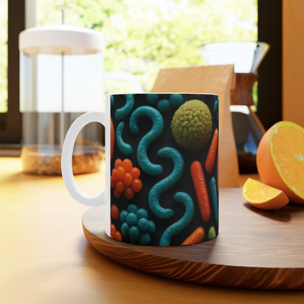 Microbial Cosmos - White Ceramic Mug, 11oz and 15oz