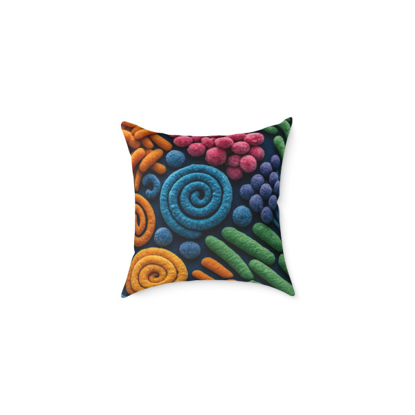 Microbial Cosmos - Square Poly Canvas Pillow