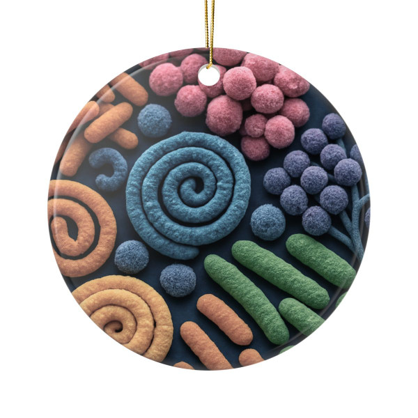 Microbial Cosmos - Ceramic Ornaments, 2-Side Print