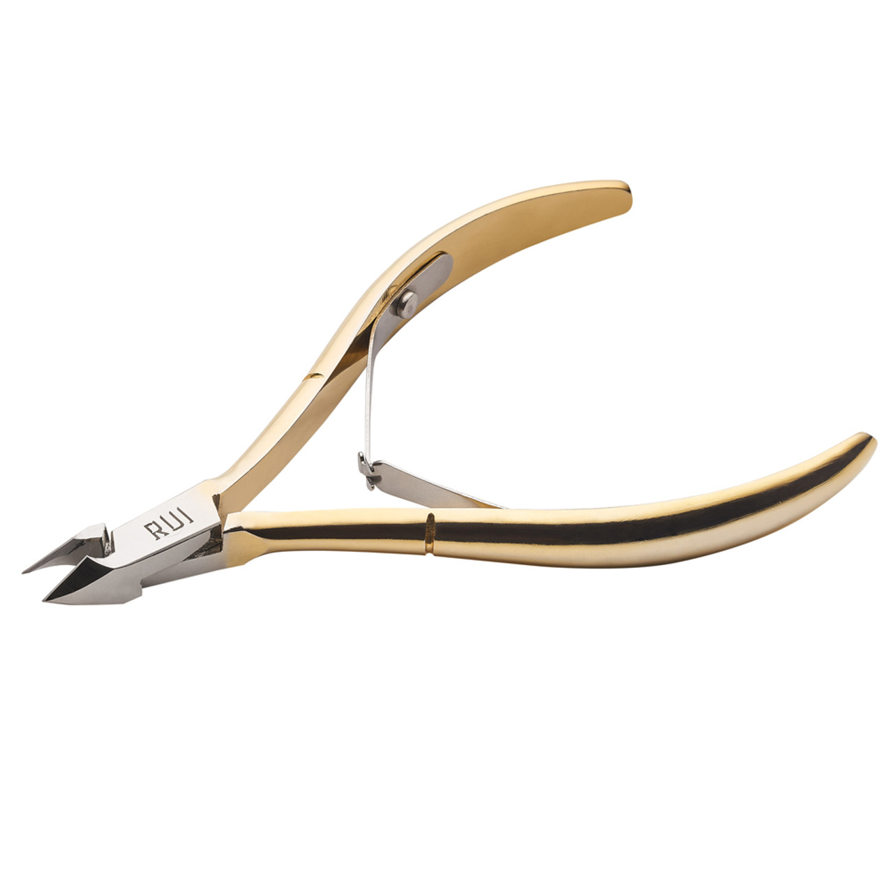 Gold-Plated Cuticle Nippers for Professionals. Double Spring