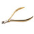 Rui Smiths professional gold-plated carbon steel cuticle nipper, single spring. Nail beauty tools for manicures and pedicures. Rui Smiths professional gold-plated carbon steel cuticle nipper, single spring. Nail beauty tools for manicures and pedicures.