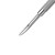 Close-up of one end of the Rui Smiths professional hypoallergenic stainless steel double-ended cuticle pusher 106. Spear-like end. Ultra-precise and durable. Close-up of one end of the Rui Smiths professional hypoallergenic stainless steel double-ended cuticle pusher 106. Spear-like end. Ultra-precise and durable.