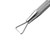 Close-up of one end of the Rui Smiths professional hypoallergenic stainless steel double-ended cuticle pusher 101. Triangle shaped end for gliding, peeling and cleaning gel polish off nails. Ultra-precise and durable. Close-up of one end of the Rui Smiths professional hypoallergenic stainless steel double-ended cuticle pusher 101. Triangle shaped end for gliding, peeling and cleaning gel polish off nails. Ultra-precise and durable.