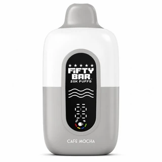 Cafe Mocha Fifty Bar Texas Edition disposable vape device, 20,000 puffs, 5% nicotine