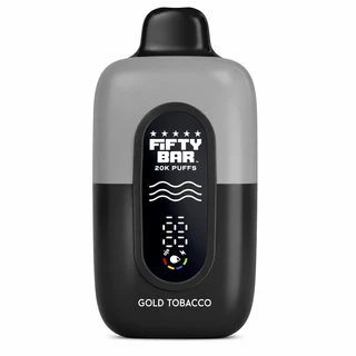 Gold Tobacco Fifty Bar Black Series disposable vape device, 20,000 puffs, 5% nicotine