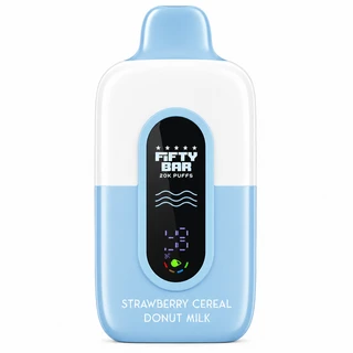 Strawberry Vanilla Blend Fifty Bar Nixodine in the original blue device colorway, 20,000 puffs, tobacco-free 6-methyl nicotine