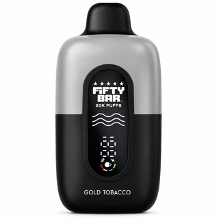 Gold Tobacco Fifty Bar Nixodine disposable vape device, 20,000 puffs, tobacco-free 6-methyl nicotine
