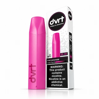 Pink Lemonade Fifty Bar dvrt shown with its retail box, 5% nicotine